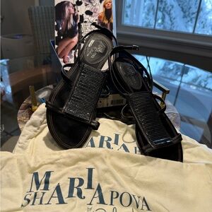 Maria Sharapova by Cole Haan Black Gladiator Sandals